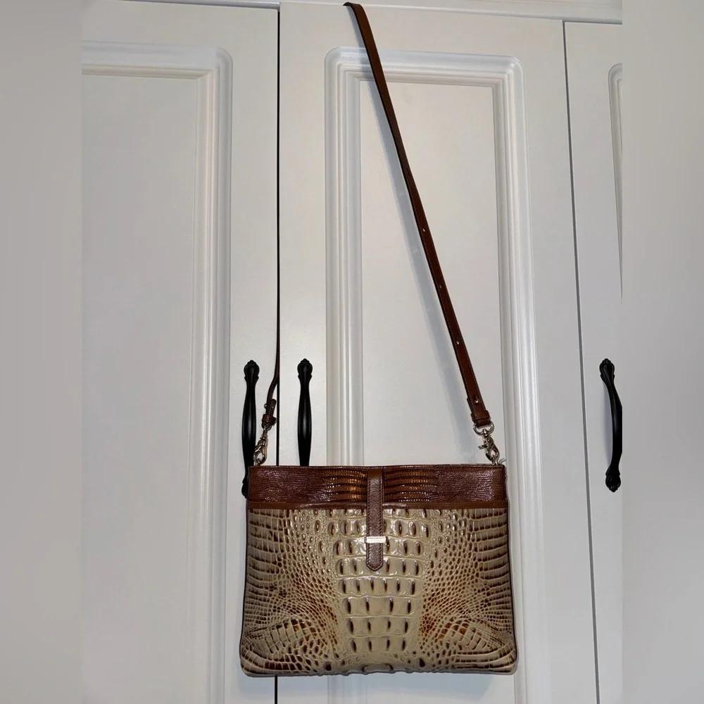 Brahmin All Day Croc Embossed Crossbody Clutch - Picture 4 of 17